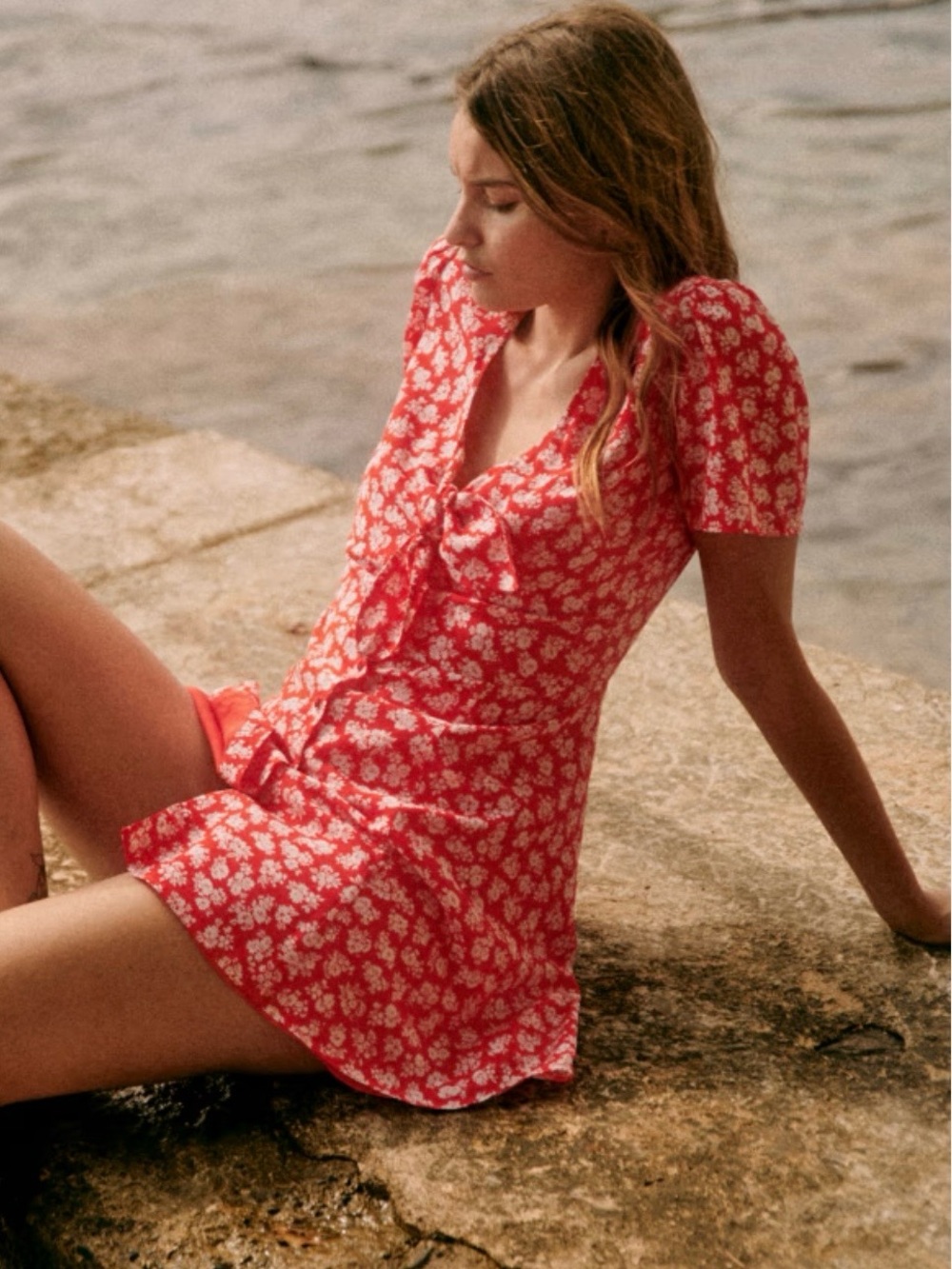 Sezane Norabel dress in Red Cara print.